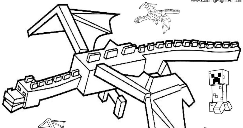 Minecraft Ender Dragon Coloring Pages