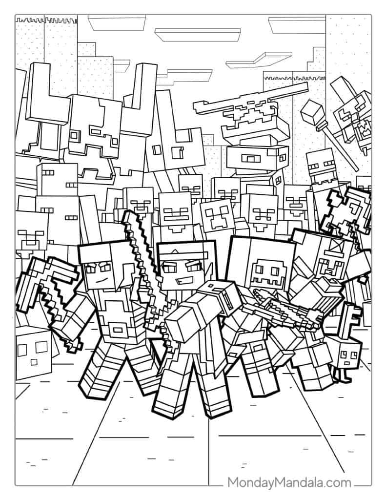 Minecraft Warden Coloring Pages Coloring Nation