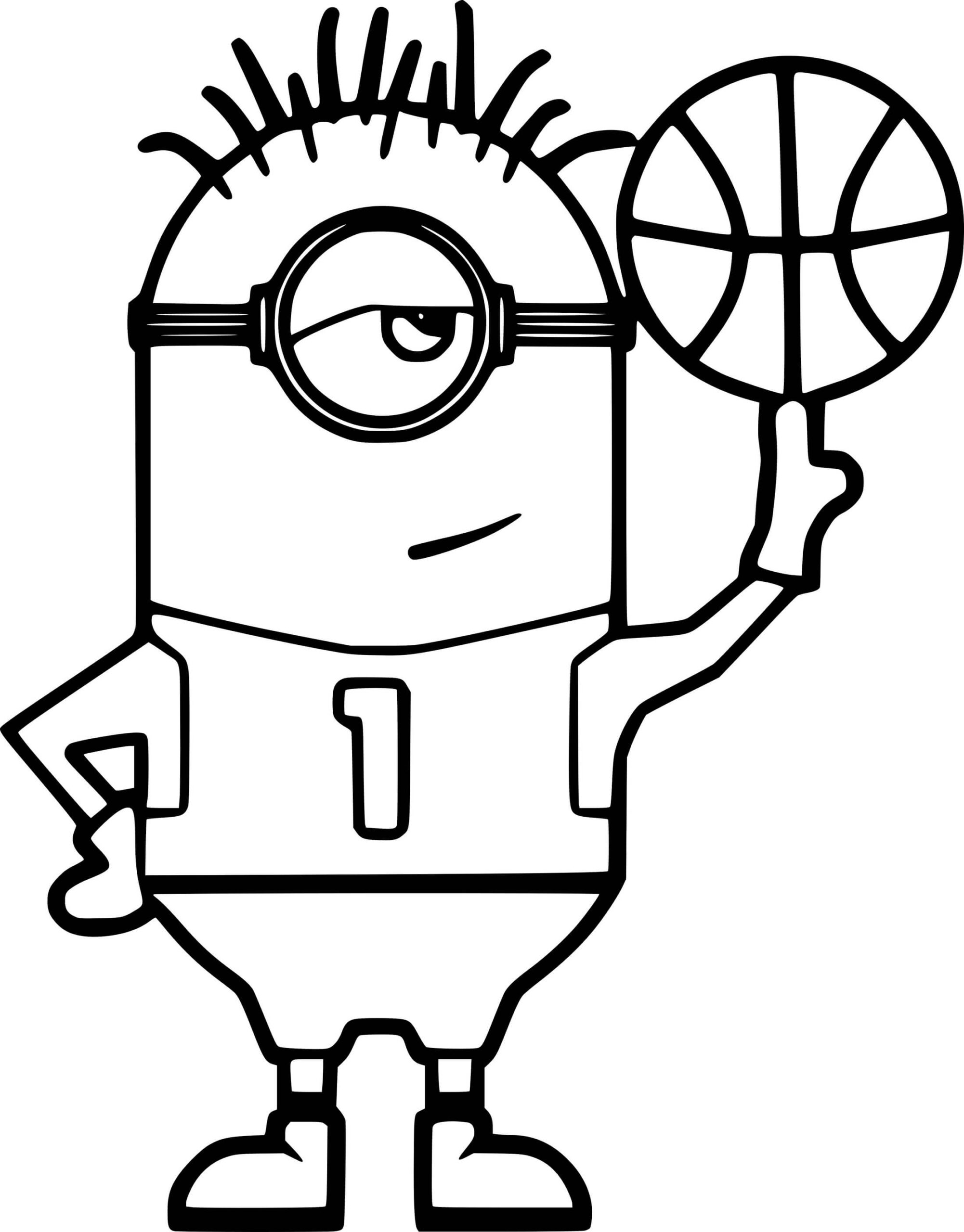 Minion Playing Basketball Coloring Pages Coloring Cool