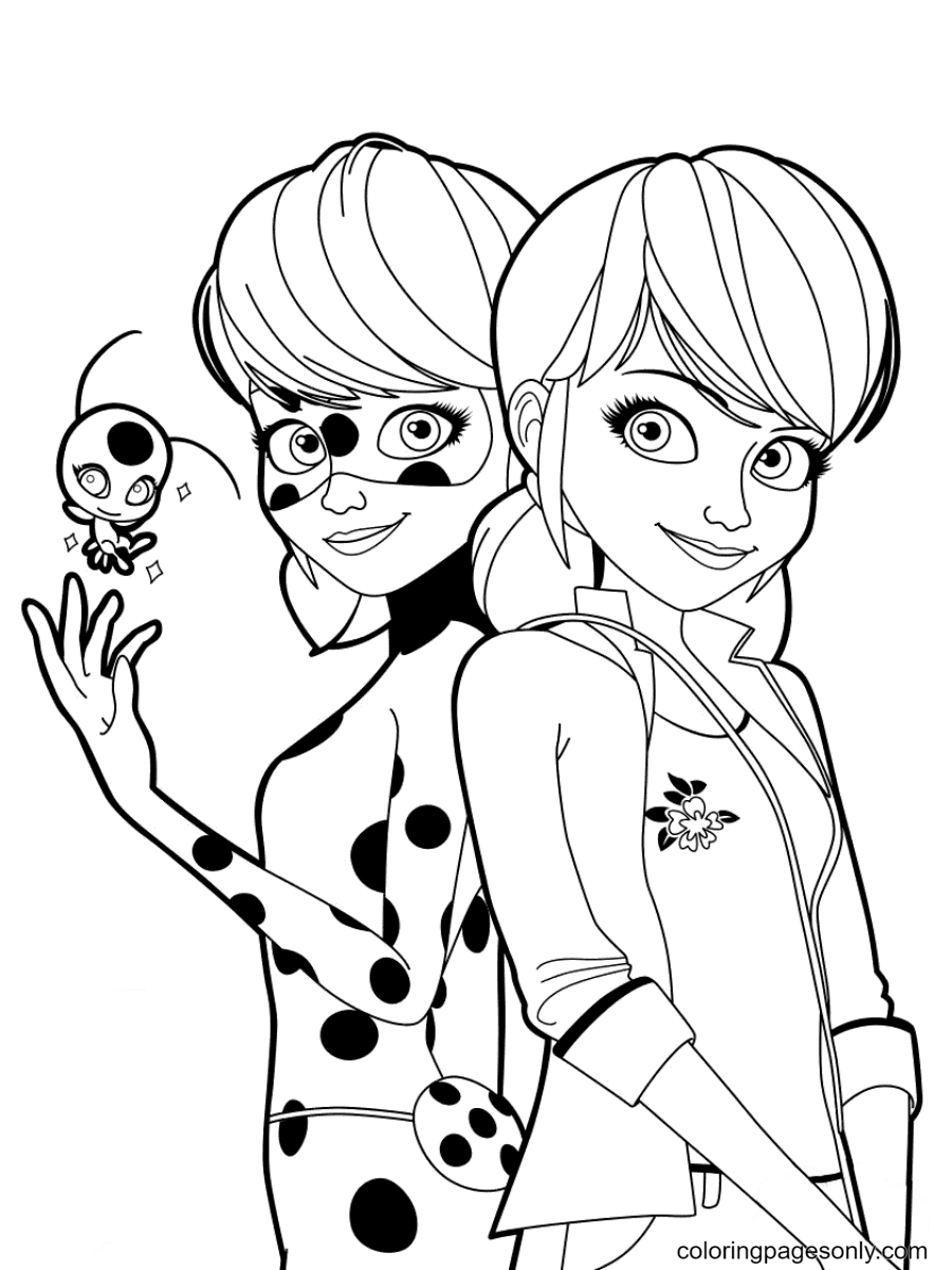 Miraculous Ladybug Image Coloring Page Free Printable Coloring Pages