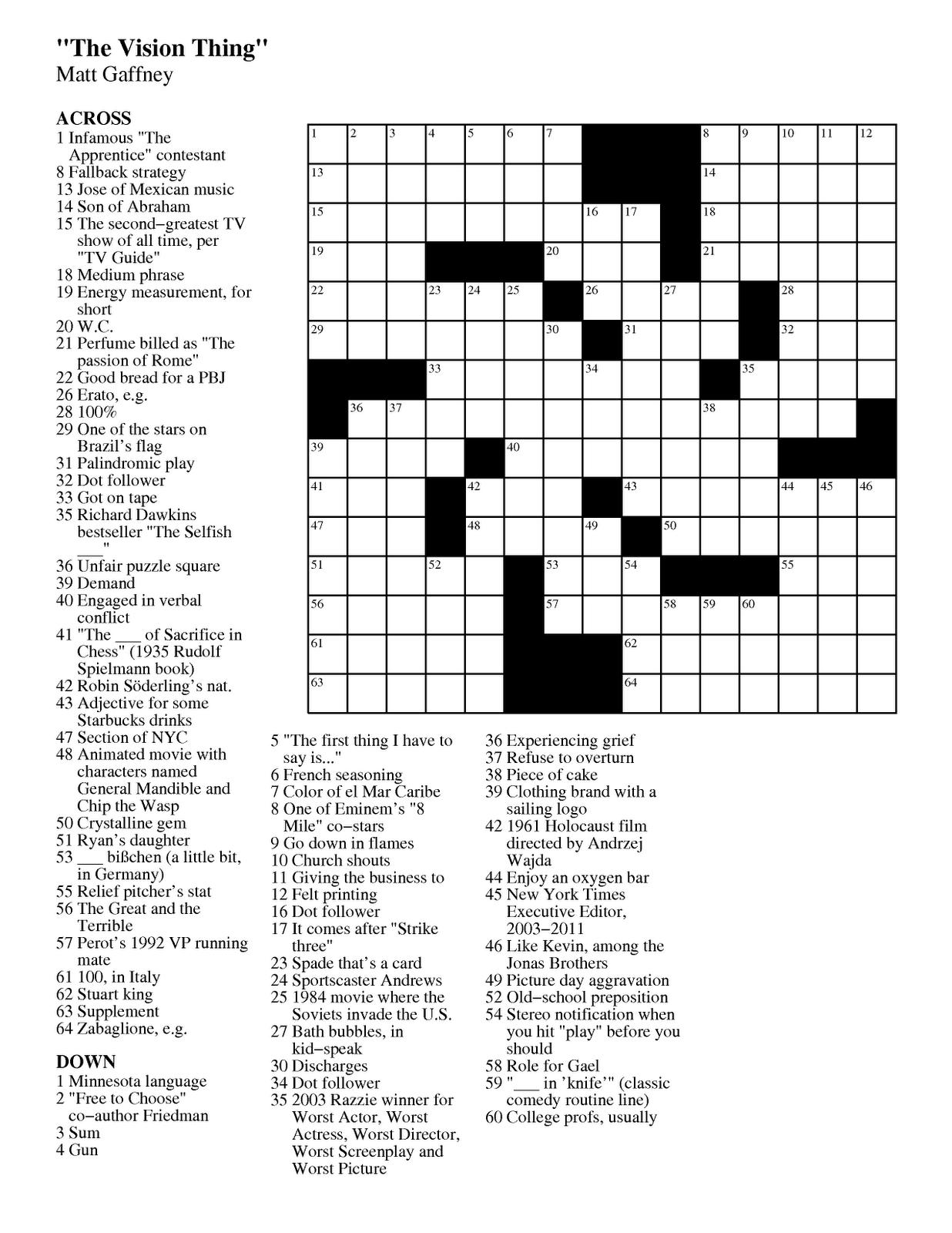 printable crossword puzzles online