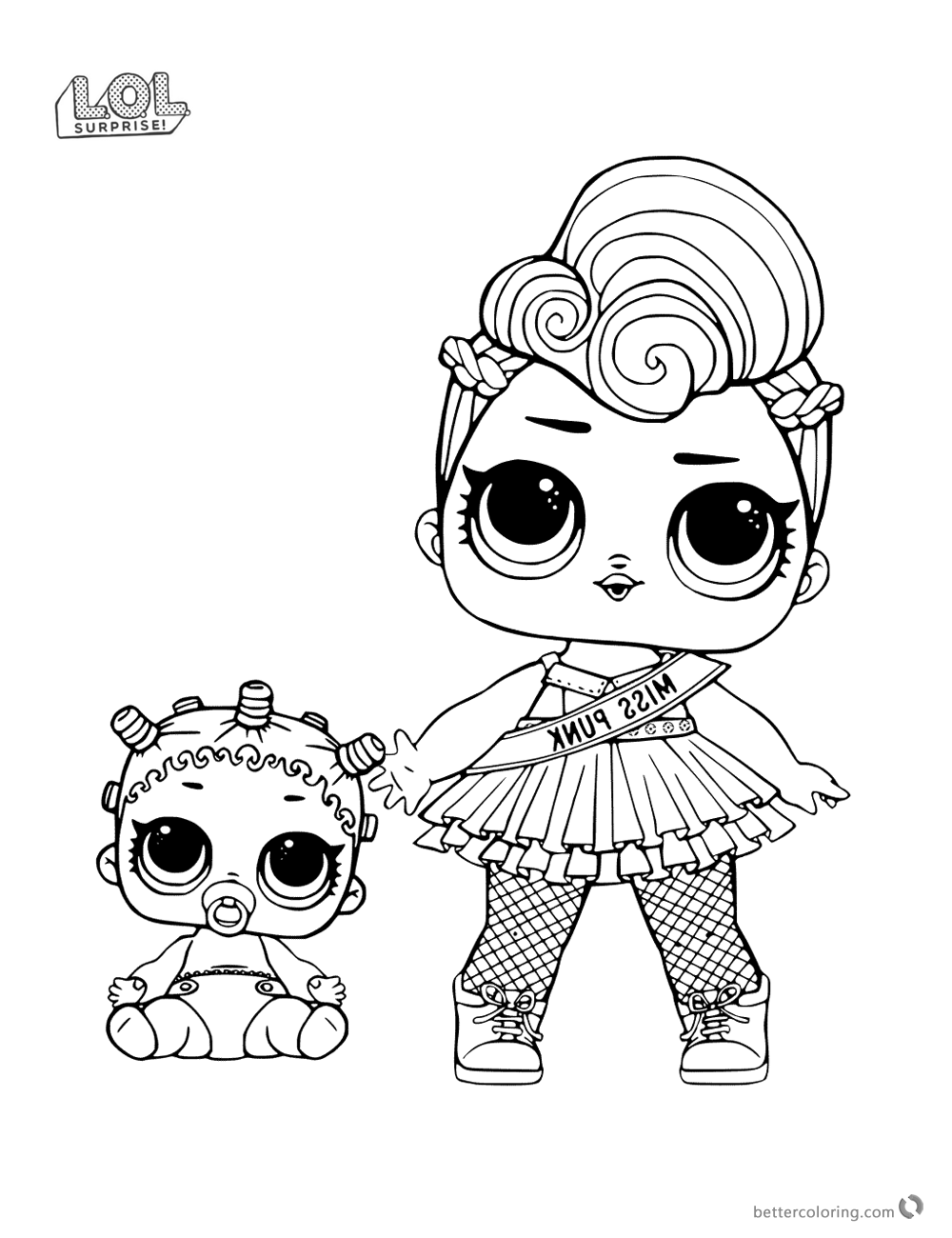 Miss Punk LOL Surprise Doll Coloring Pages Free Printable Coloring Pages