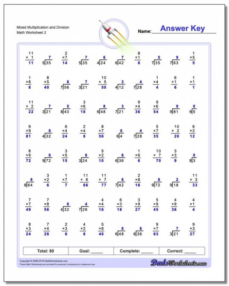 Mixed Multiplication And Division Worksheets Math Worksheets Printable
