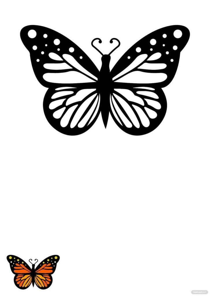 Monarch Butterfly Color Page In PDF Download Template