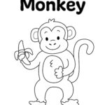 Monkey Coloring Page Little Bee Family