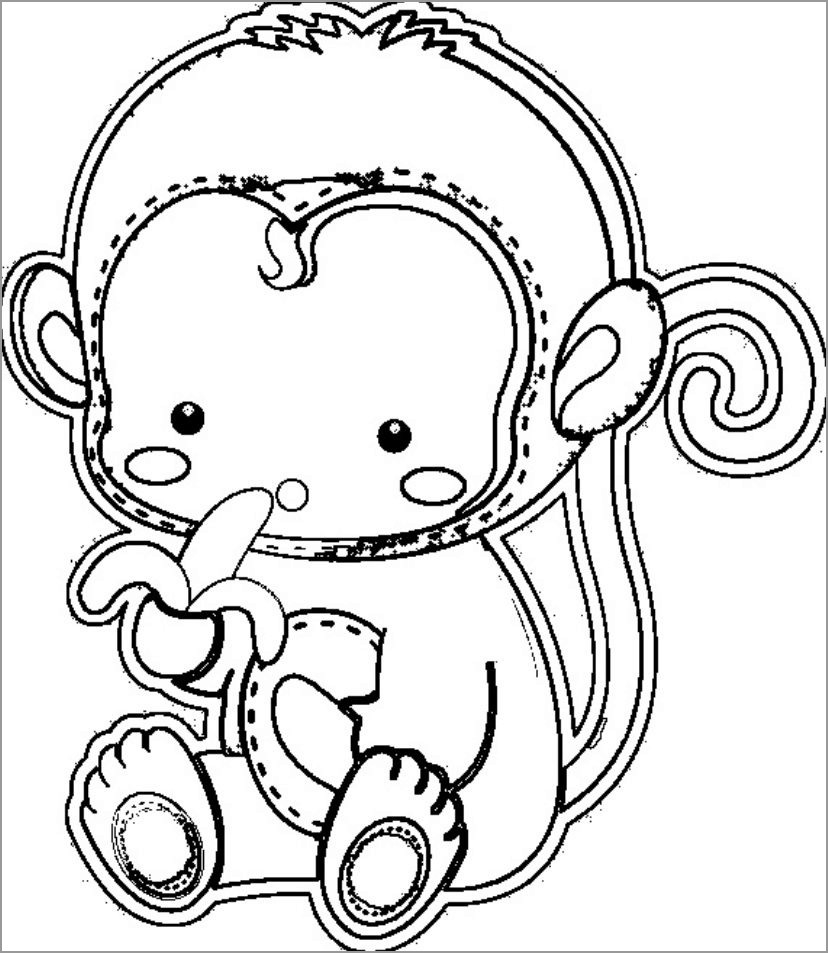 Monkey Coloring Pages ColoringBay