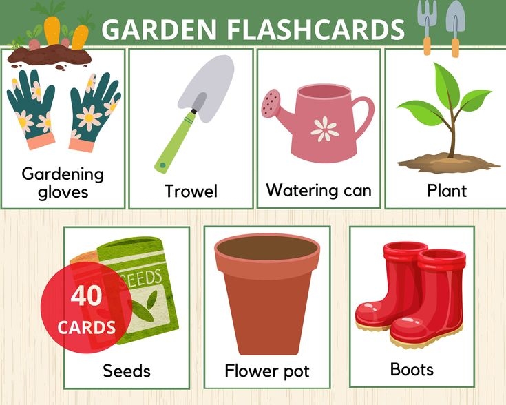 Montessori Garden Cards Preschool Printable Garden Flashcards 