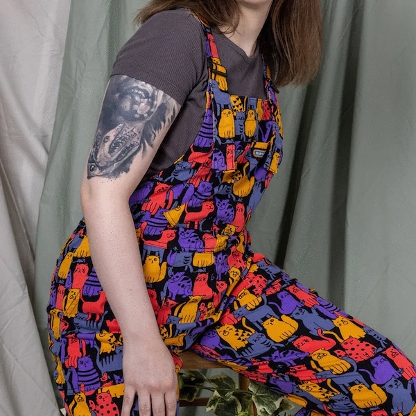 Moon Print Overalls Etsy