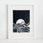 Moonlit Surf Lino Print Colour Space