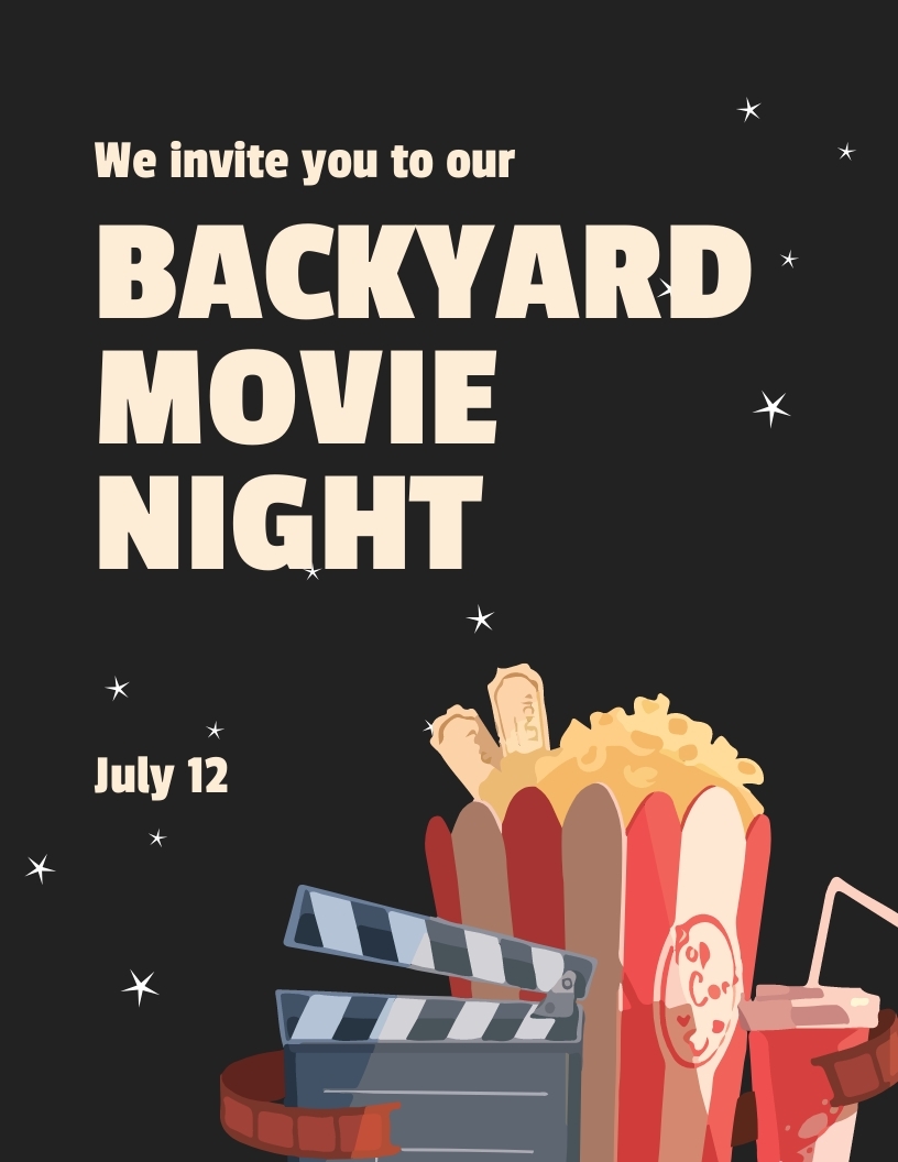 Movie Night Invitation Flyer Template In Google Docs Word Publisher 