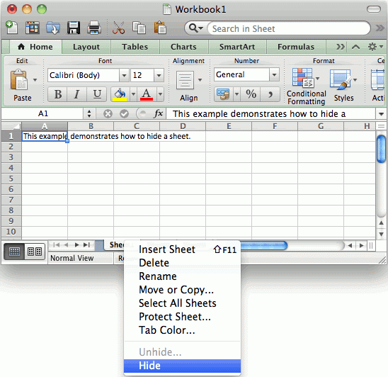 MS Excel 2011 For Mac Hide A Sheet Worksheets Library