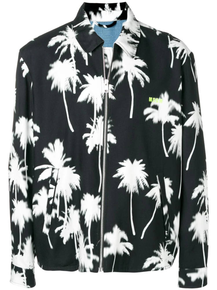 MSGM Black Palm Tree Jacket INC STYLE