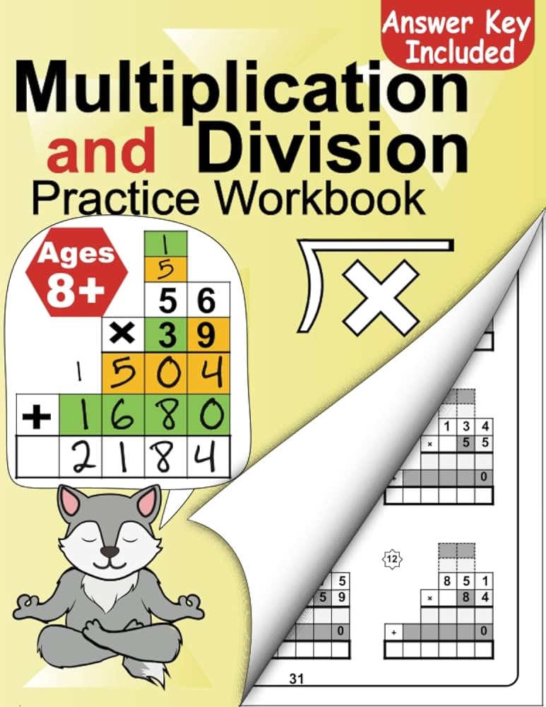 Multiplication And Division Workbook For 3rd 4th 5th Grades Times 