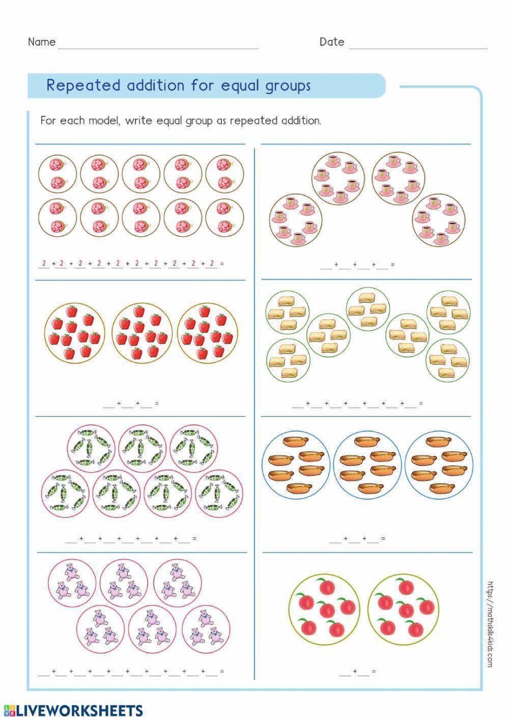 repeated addition worksheets