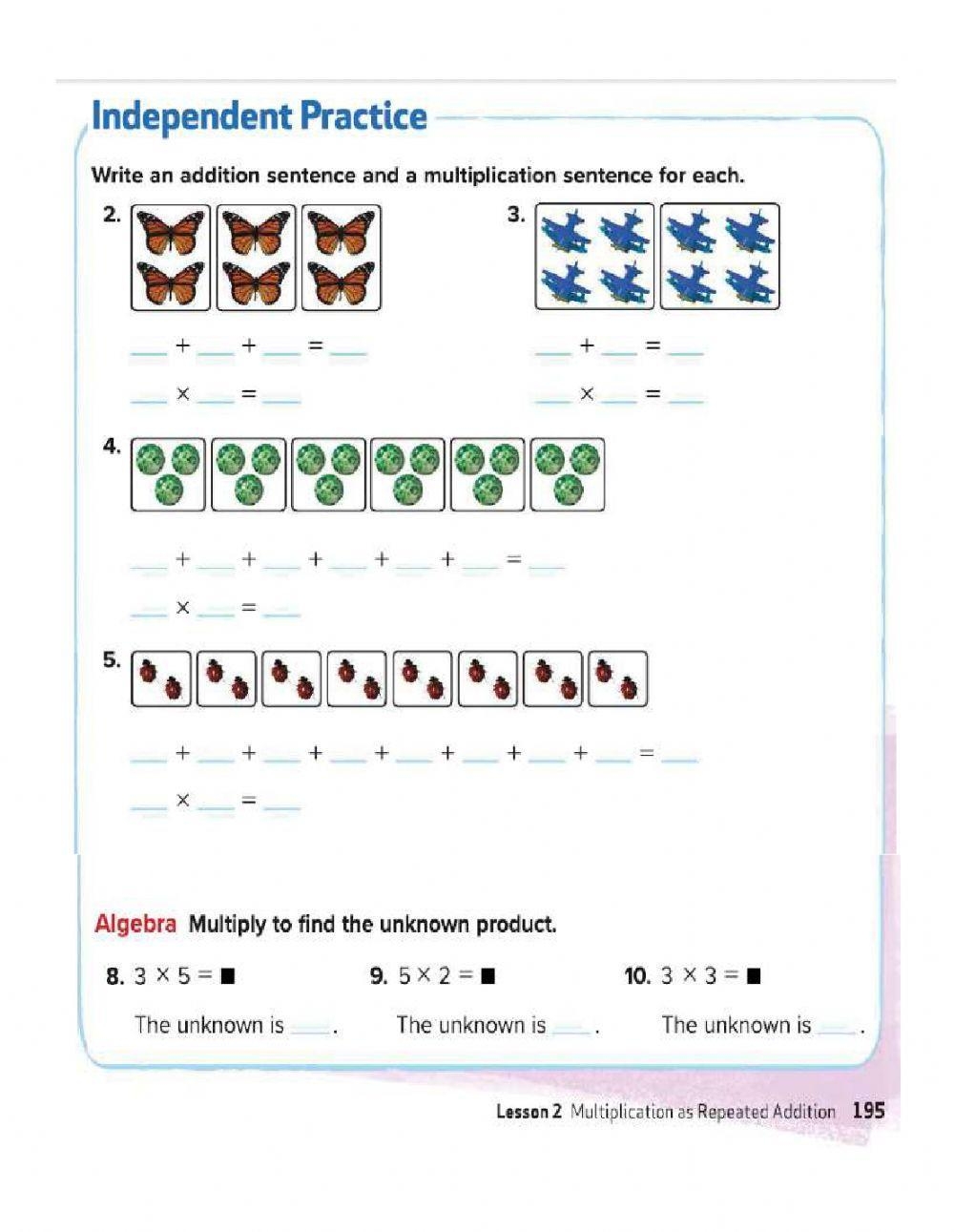 Multiplication As Repeated Addition By JamieP123 Worksheets Library 