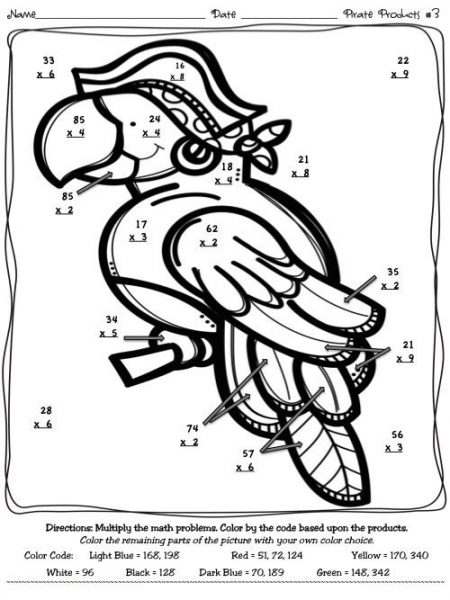Multiplication Coloring Worksheets Worksheet School