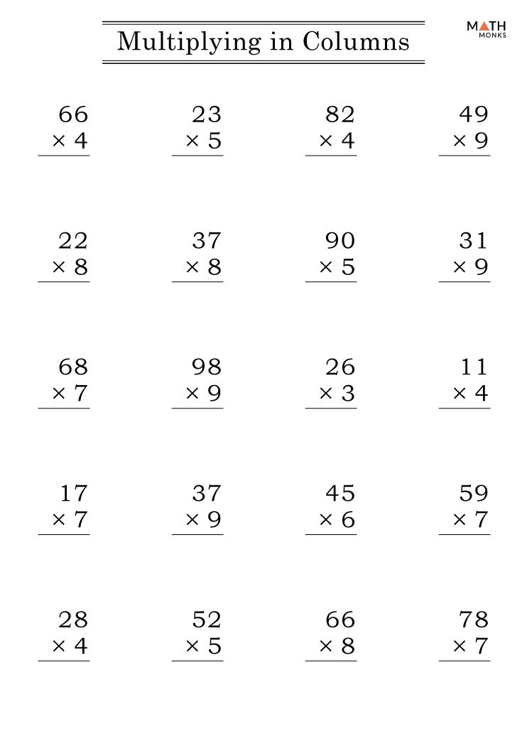 Multiplication Worksheets Grade 3 With Answer Key