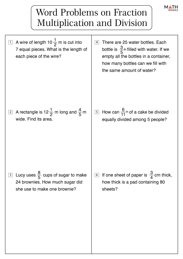 multiplying and dividing fractions worksheets