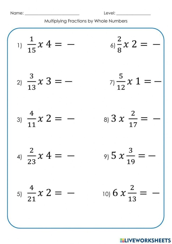 Multiplying Fractions Worksheets Worksheets Library