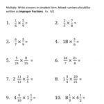 Multiplying Mixed Numbers Worksheet