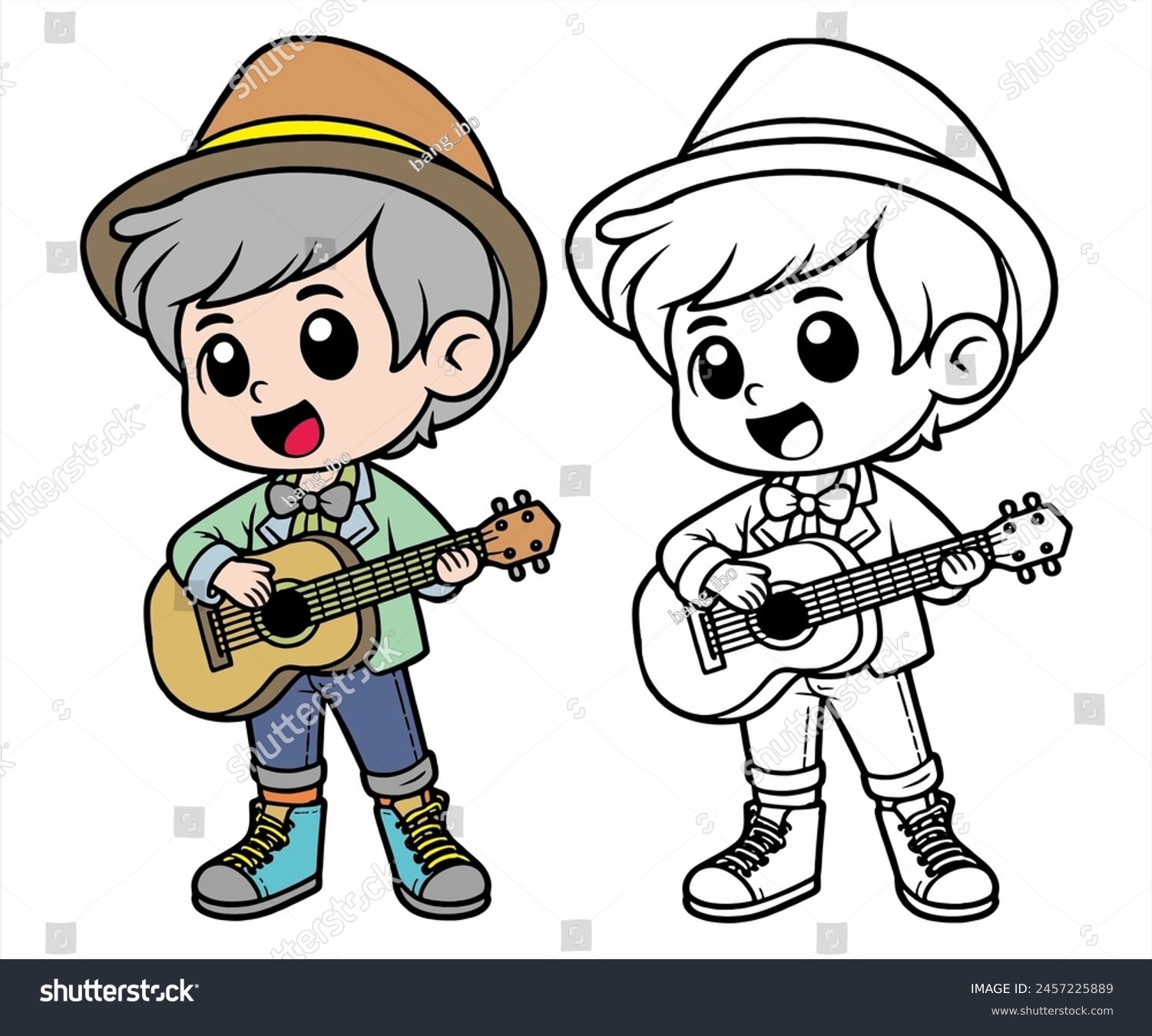 Musician Coloring Page Coloring Examples Kindergarten Stock 