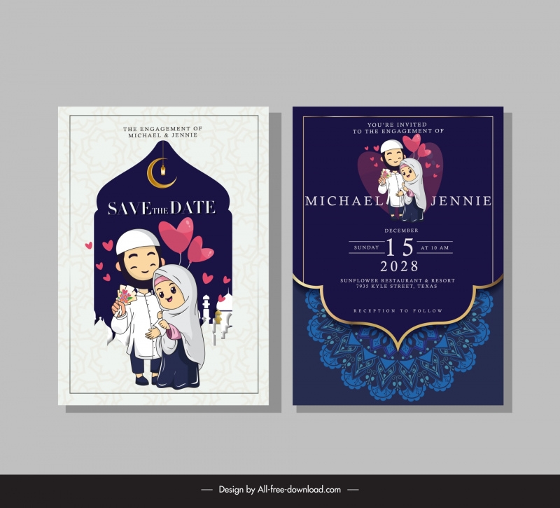 Muslim Wedding Invitation Card Design Template Free Infoupdate