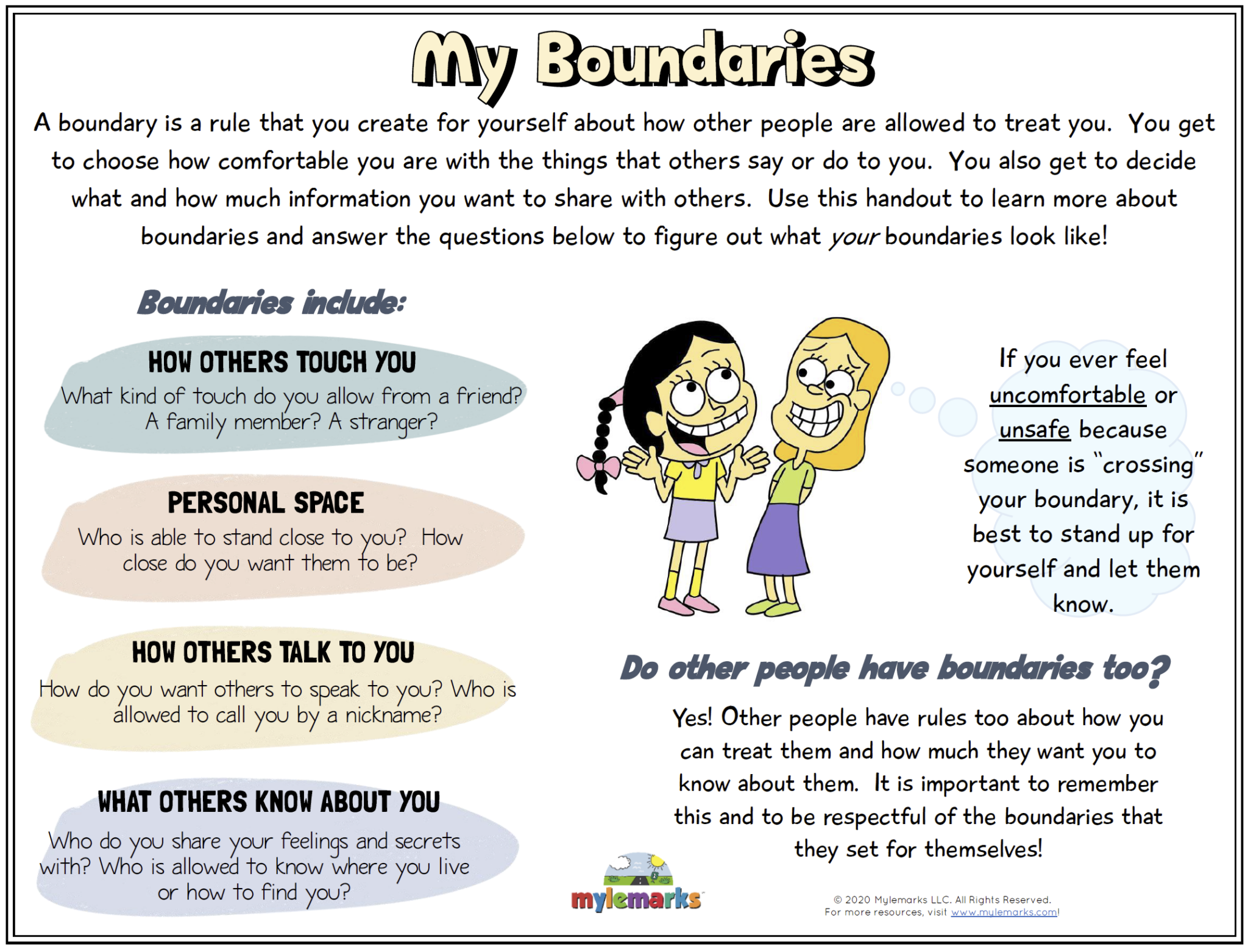 My Boundaries DBT Worksheets