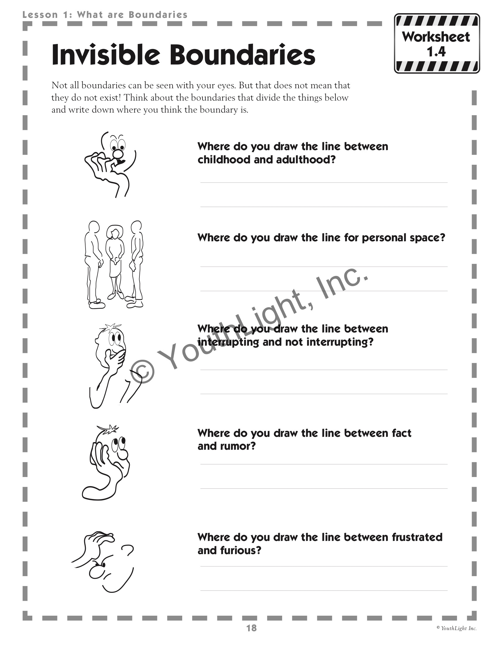 boundaries worksheets
