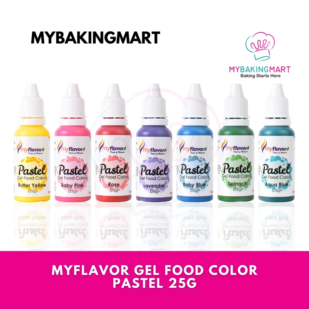 Myflavor Pastel Gel Food Colouring 25g MyBakingMart