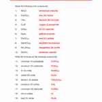 Naming Ionic Compounds Practice Worksheet Lecture Notes