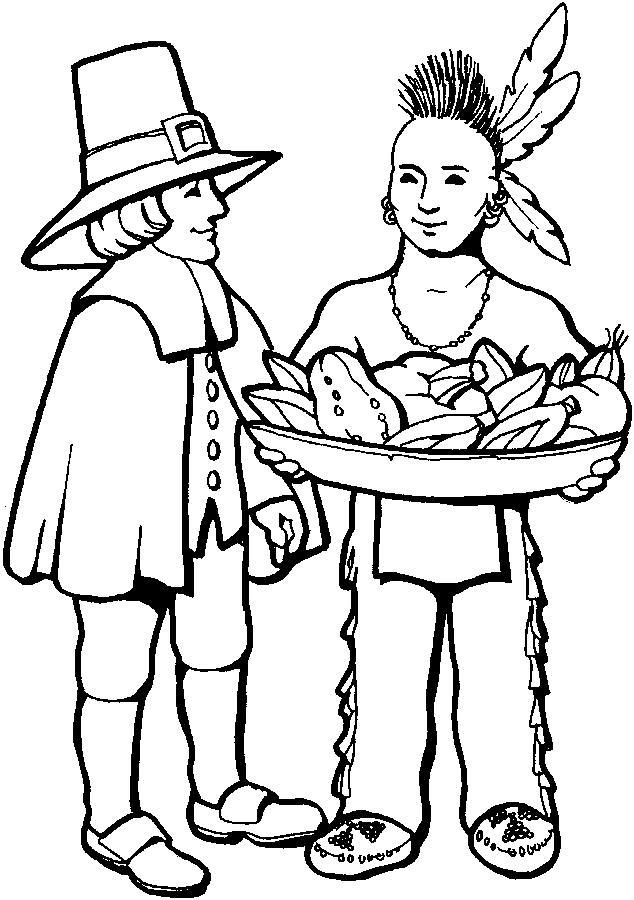 Native American Thanksgiving Food Coloring Pages Free Printable 