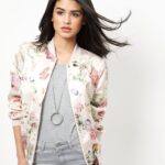 New Look Pink Floral Print Bomber Jacket Satiny