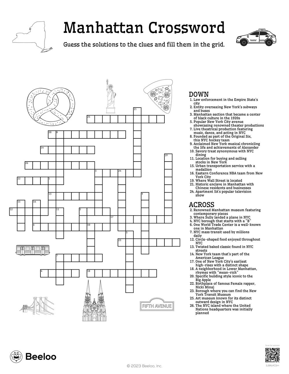 new york crossword puzzle printable