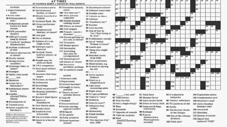 nyt printable crossword puzzles