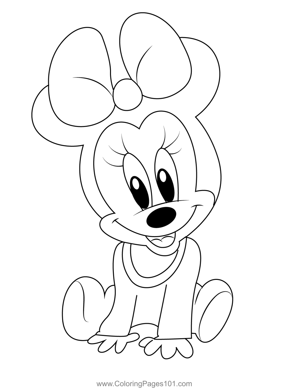 Nice Minnie Mouse Coloring Page For Kids Free Minnie Mouse Printable 