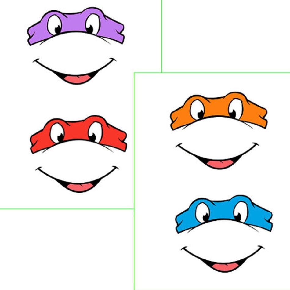 Ninja Turtle Face Outline Printable