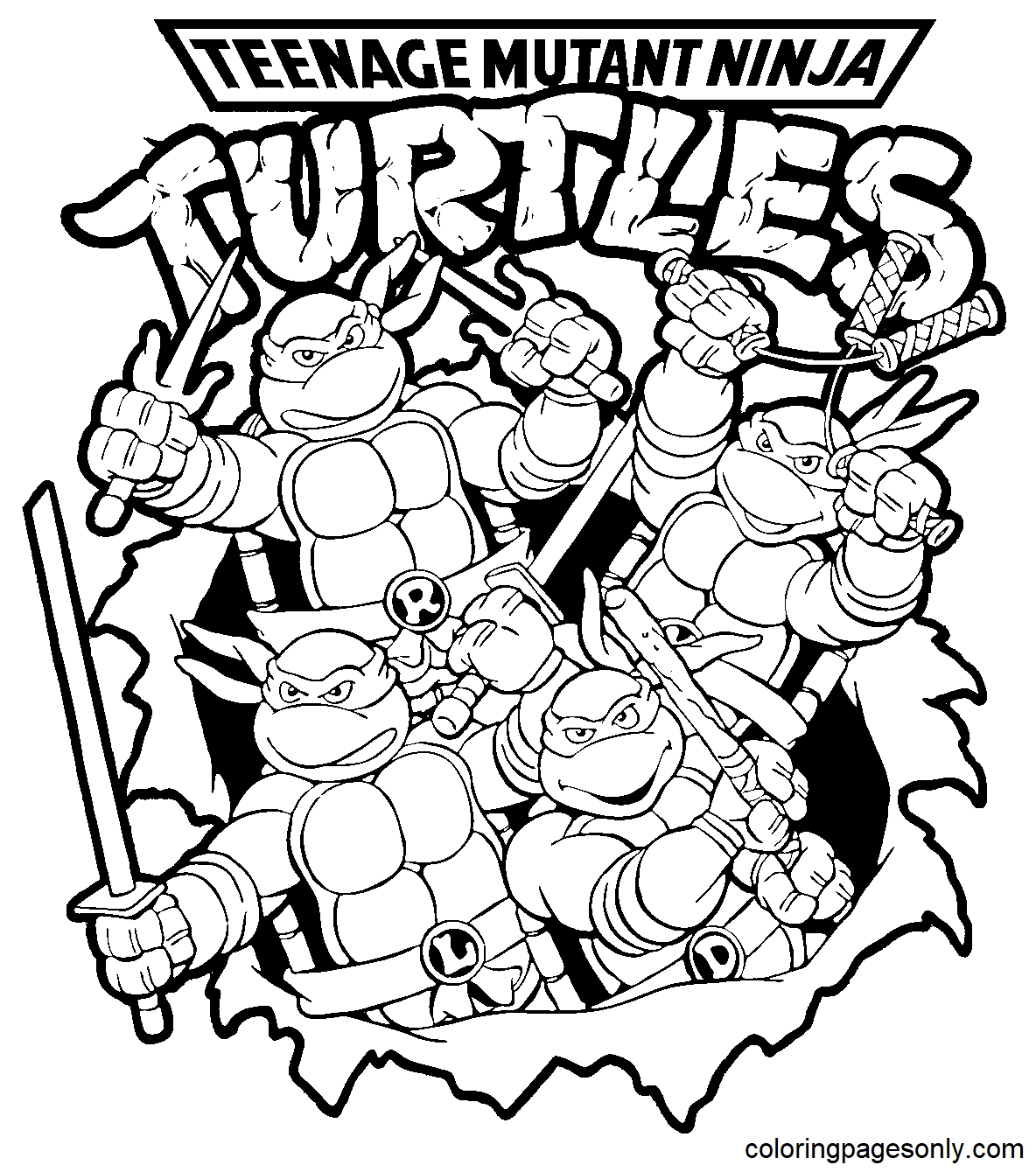 Ninja Turtles Coloring Pages Printable For Free Download