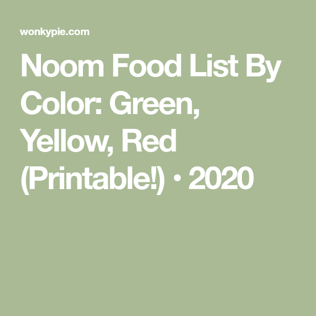 Noom Printable Food Color Chart Images And Photos Finder