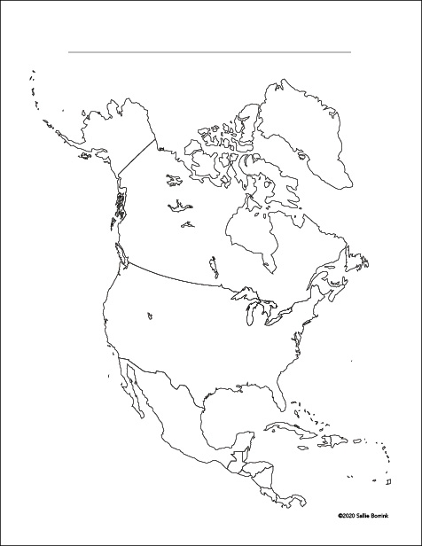 North America Blank Printable Map Sallie Borrink