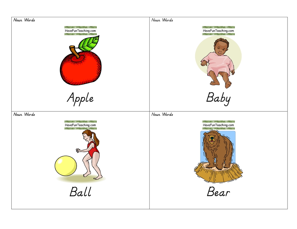 Noun Flash Cards Have Fun Teaching