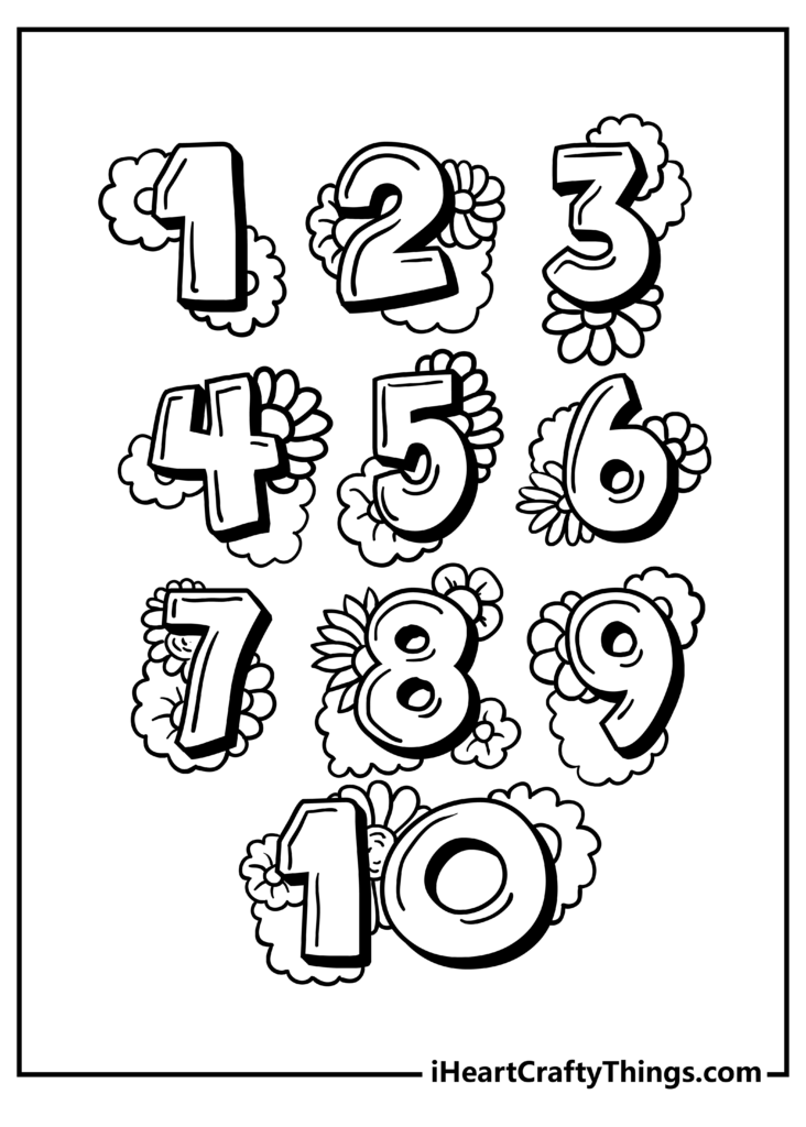 Number Coloring Pages For Kids