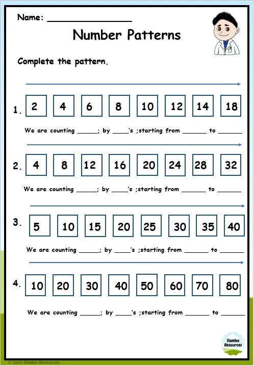 Number Pattern Worksheets What Is How To Indentify Importance 