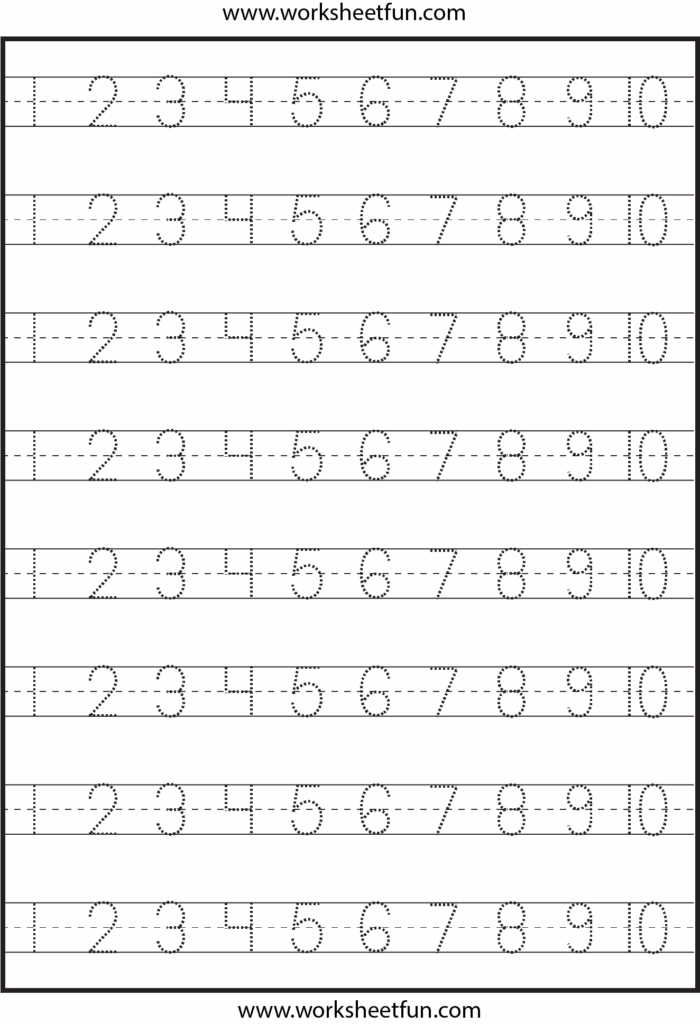 Number Tracing Worksheets For Preschoolers PreschoolWorksheet