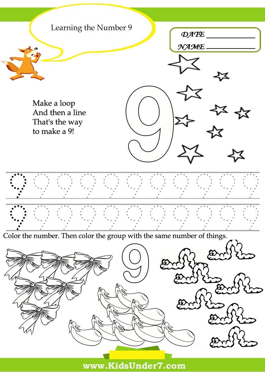number worksheets for kindergarten