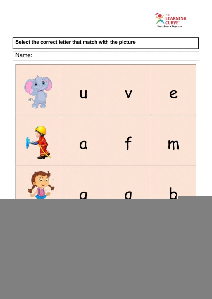 worksheet of nursery