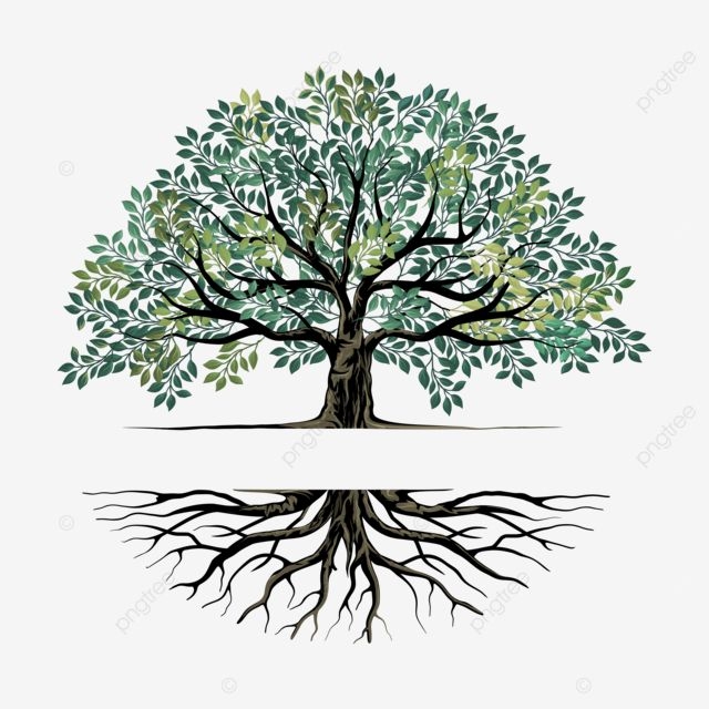 Oak Tree And Roots Logo With Text Space Oak Tree Logo Roots PNG And