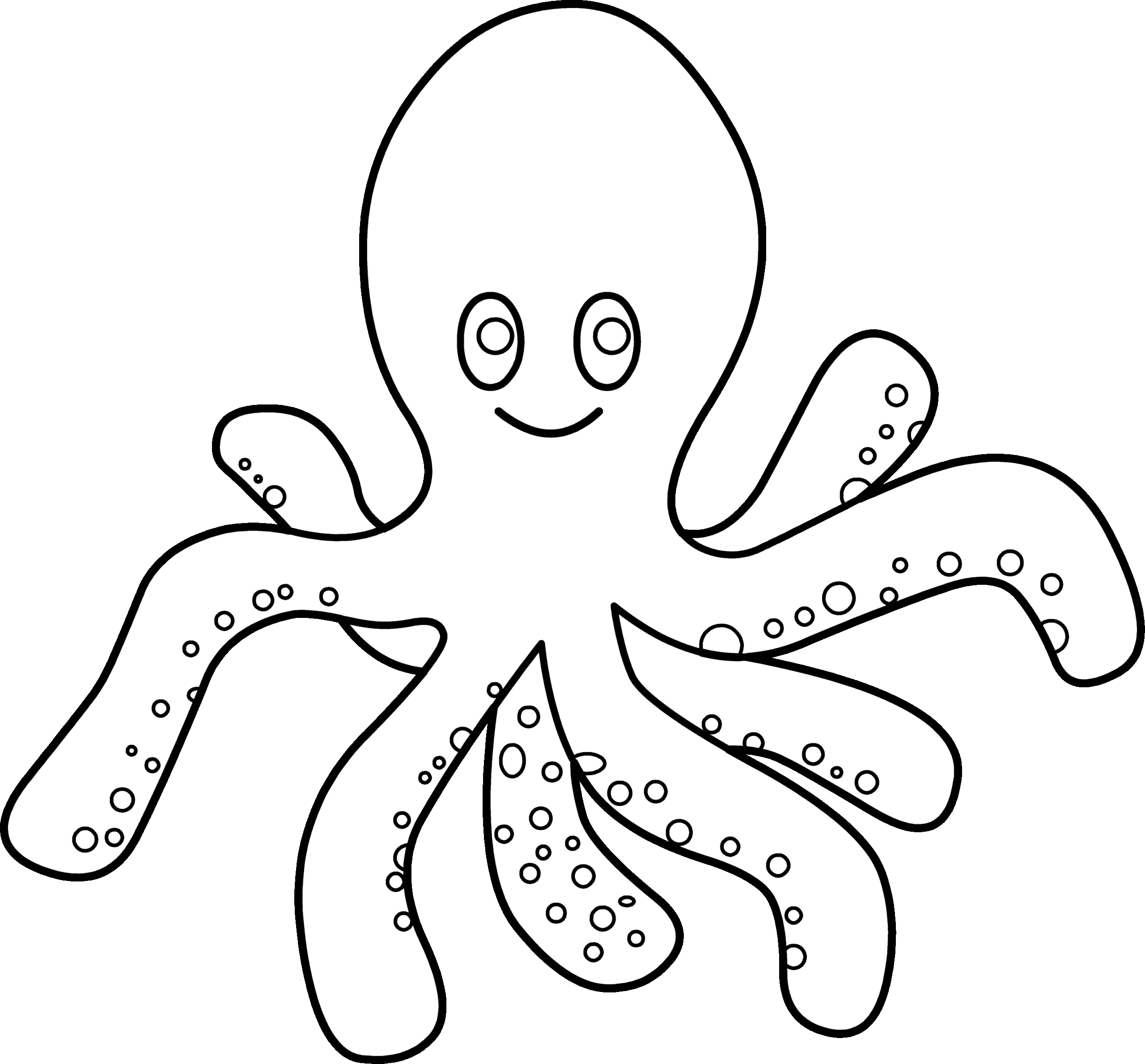 Octopus Coloring Page Free Clip Art