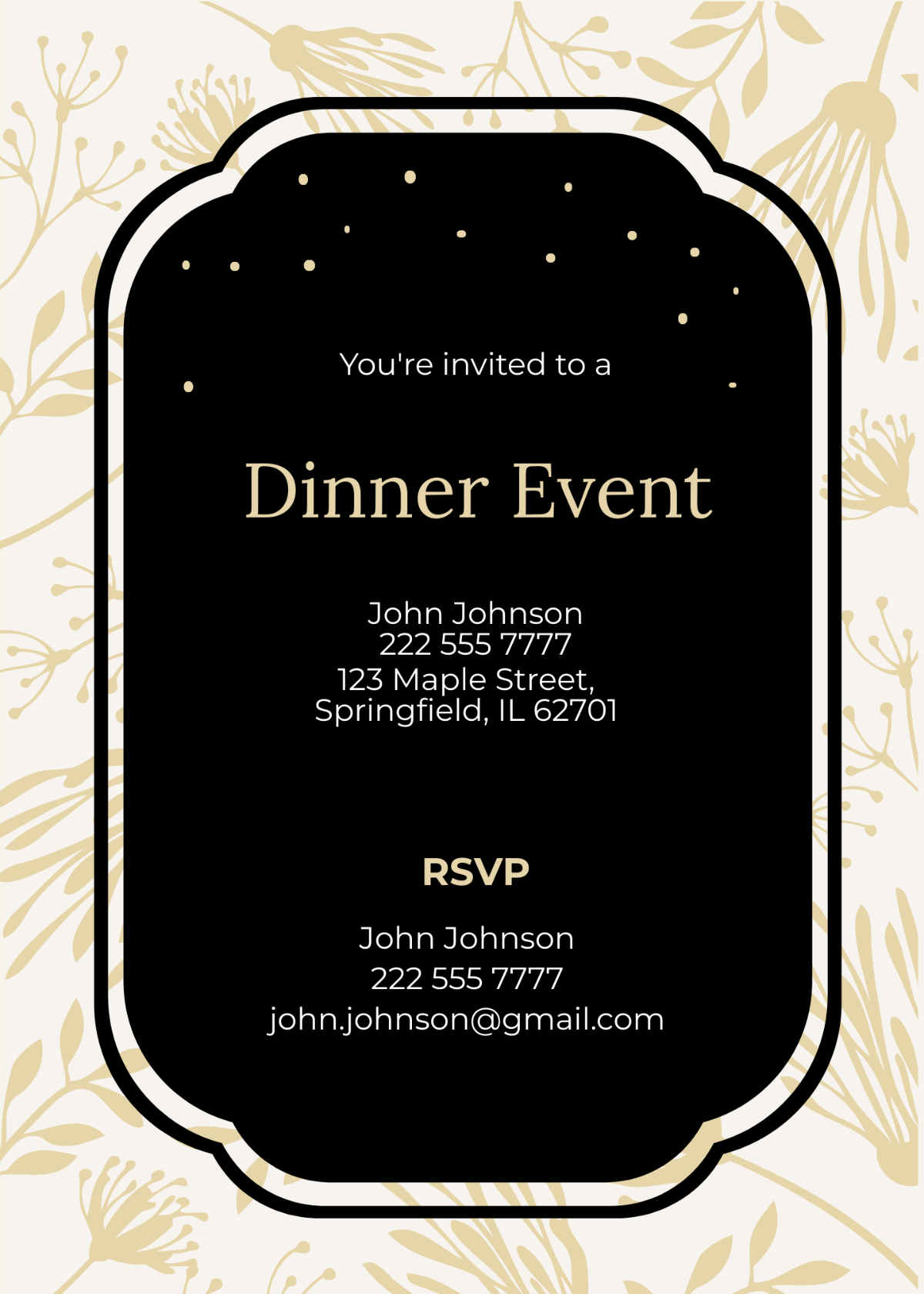 Official Dinner Invitation Card Template Free Infoupdate