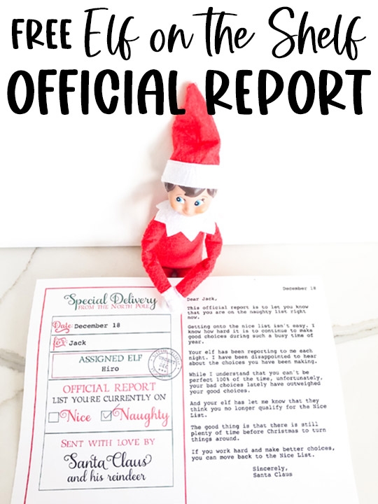 Official Elf Report Printable Free Customizable Elf Report Card