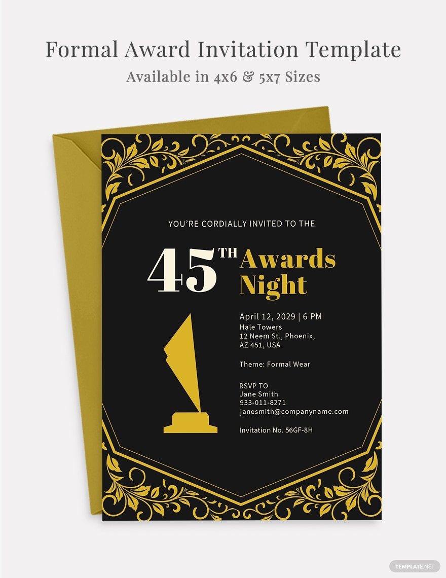 Official Invitation Email For Award Ceremony Invitation Template 